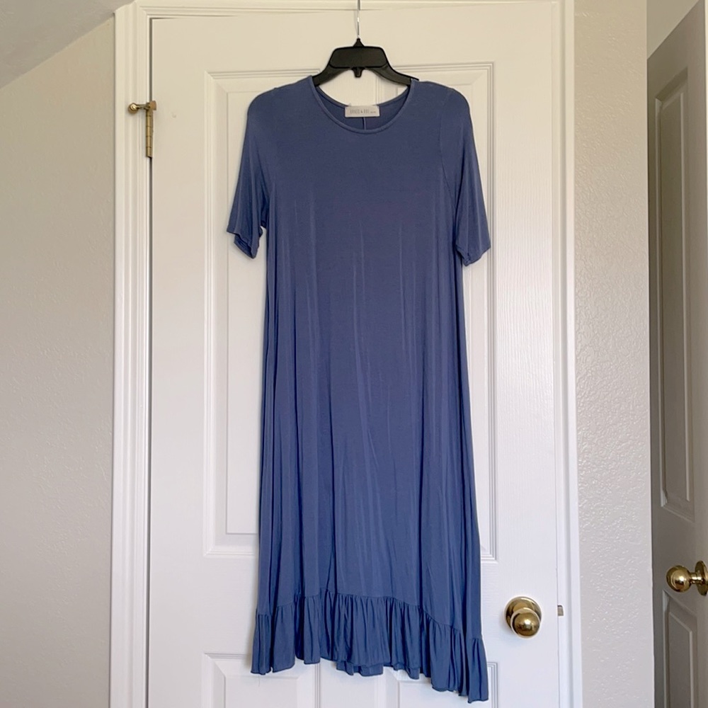 Blue Brass & Roe midi dress. Size large.
